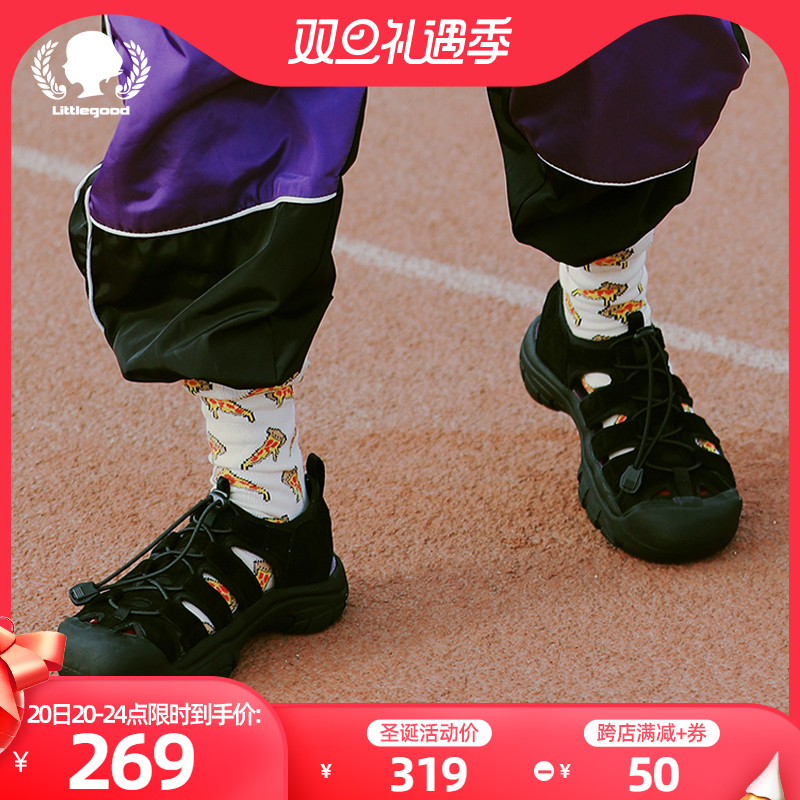 littlegood new retro sports sandals women's summer hole shoes women's beach shoes thick-soled students shake the bottom