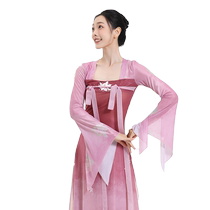 Fubo classical dance costumes womens Hanfu chest-high ribbons long rhyme gauze Chinese dance performance costumes embroidery