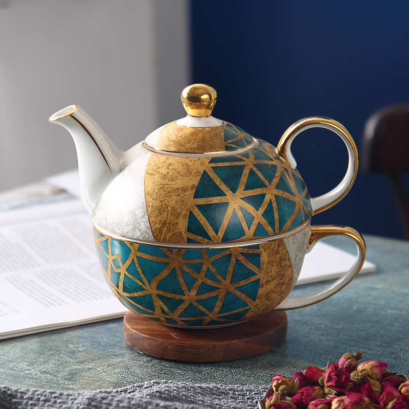 European style light luxury bone porcelain single child mother pot English afternoon tea household teapot set gift bubble teapot cup ceramic