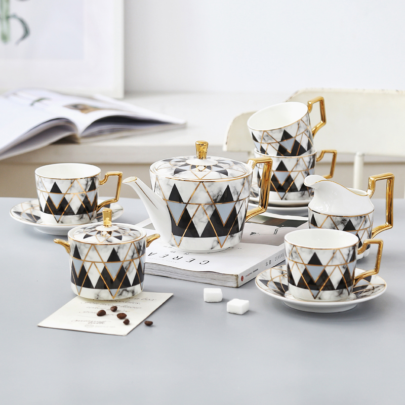 ins European ceramic coffee set English afternoon tea set Small luxury exquisite coffee cup set Nordic light luxury