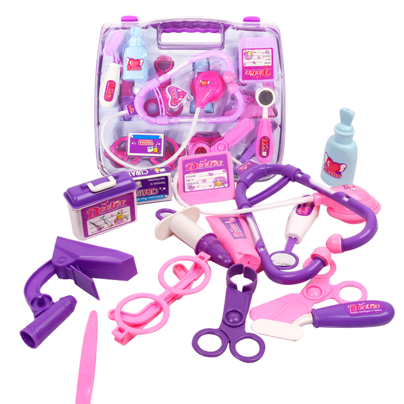 Stethoscope Toy Small Doctor Toy Kit Kit kit Needle Nurse Children's Hospital Dressed as Home Wine Girl