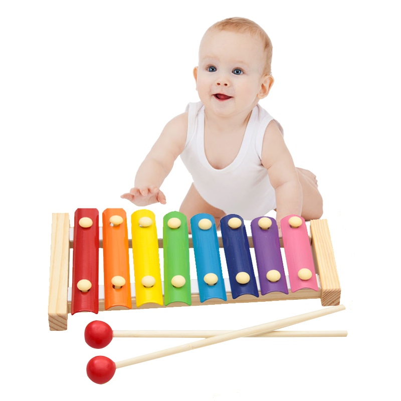 Eight-tone piano-playing puzzle boy and girl music baby 1-3-year-old xylophone bead rainbow tower twist worm toy