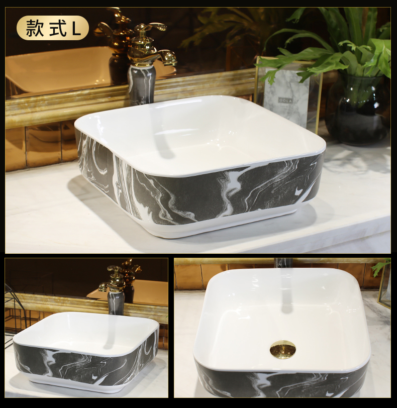 Marble jingdezhen ceramic stage basin sink in use process basin basin household art basin