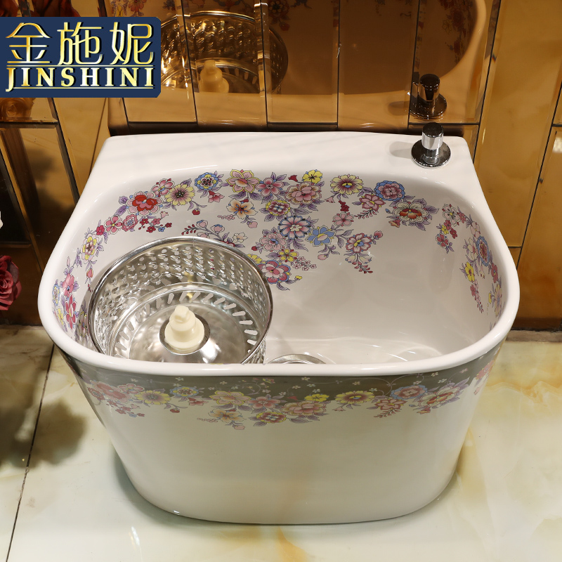 Ceramic mop mop pool to wash the mop pool trough basin bathroom floor balcony home courtyard mop pool