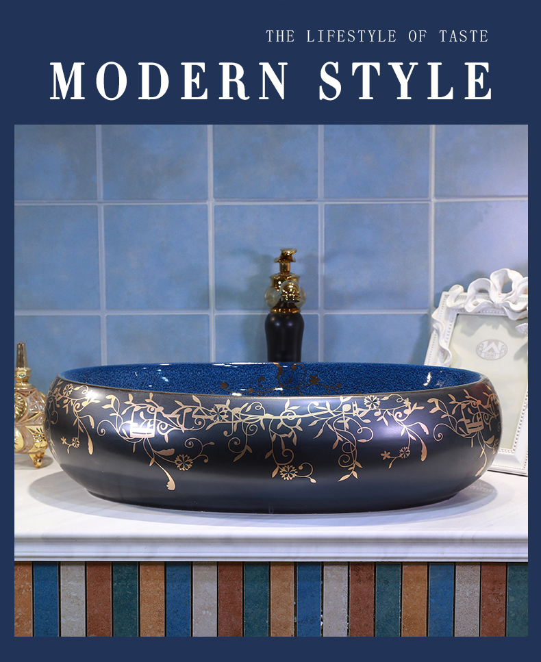 Ceramic art stage basin oval Europe type restoring ancient ways the sink basin sink toilet lavatory basin