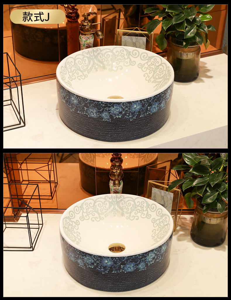 Ceramic art on the stage basin sink straight barrel toilet commode hotel home for wash basin of many design and color