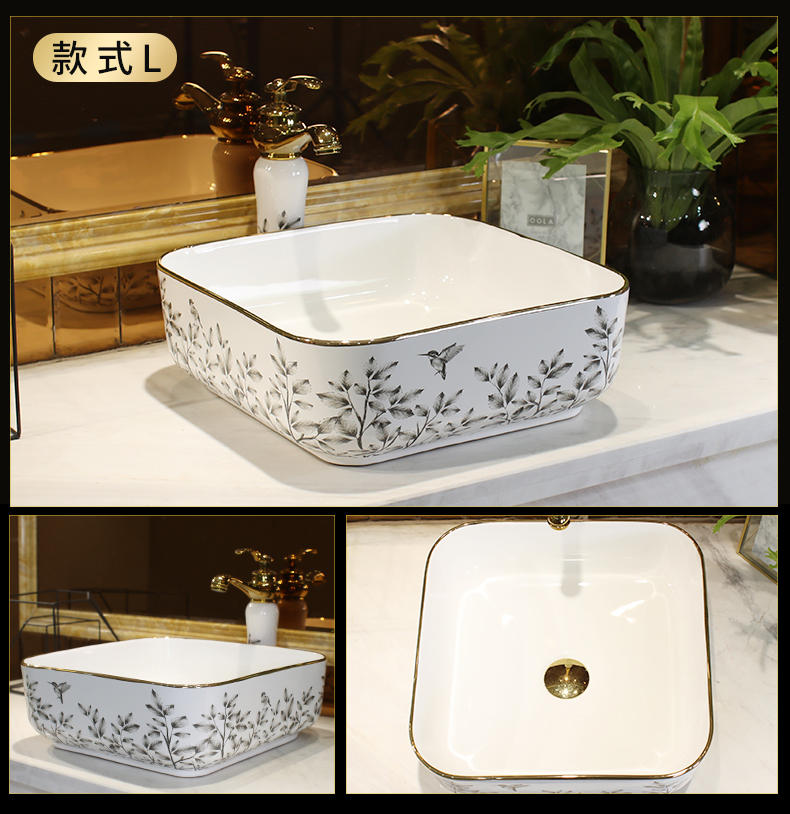 Jingdezhen ceramic stage basin sink single basin of continental basin basin home for wash lavatory basin to art