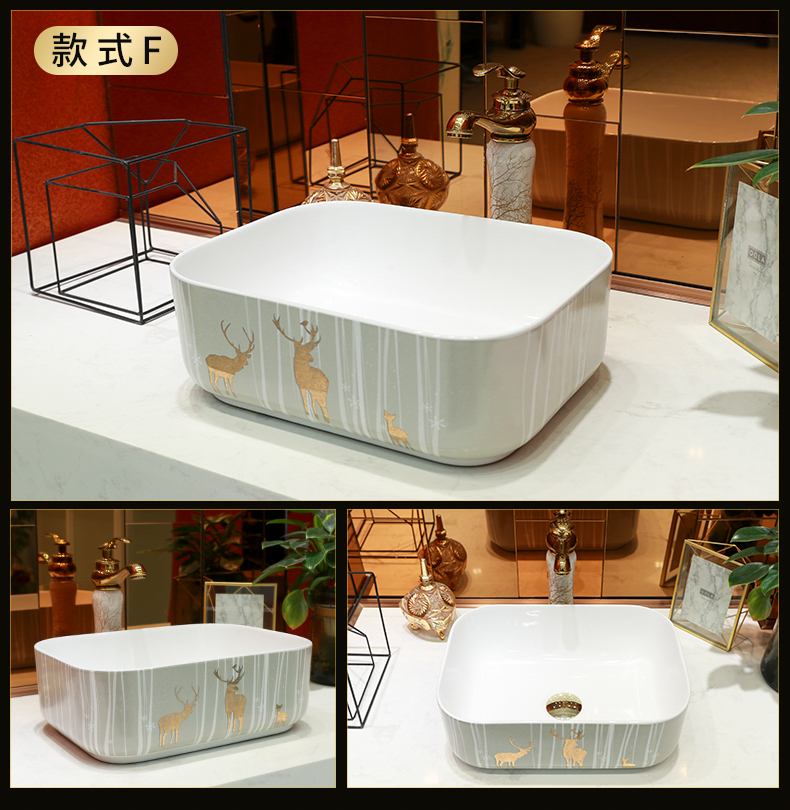 Contracted basin of northern Europe on rectangular circular for wash basin sink art ceramic lavatory basin basin of the balcony