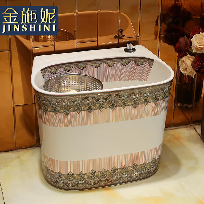 Gold cellnique wash mop pool balcony toilet ceramic dual drive kitchen sink basin mop pool mop pool