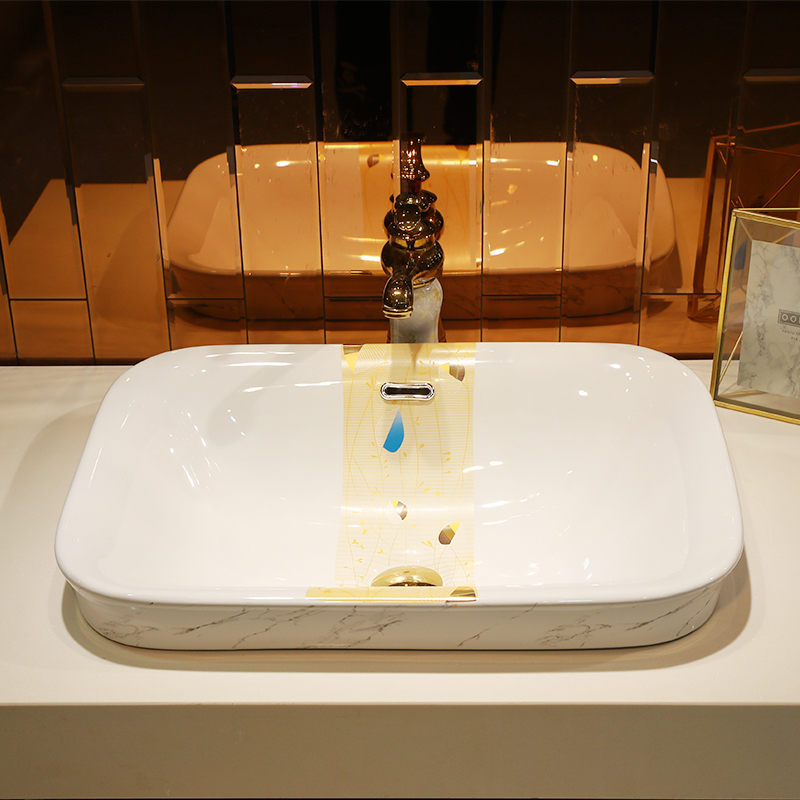 Jingdezhen ceramic half embedded in taichung basin sinks single basin household art stage basin of continental basin on the stage