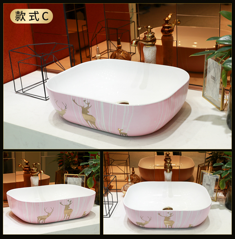 The stage basin of northern wind household contracted light key-2 luxury lavatory balcony small size ceramic toilet lavabo single basin