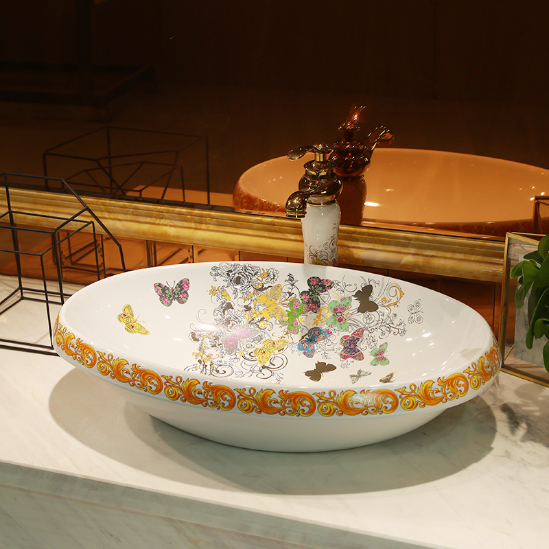 Jingdezhen Nordic contracted on the ceramic basin sink household lavatory basin bathroom European art