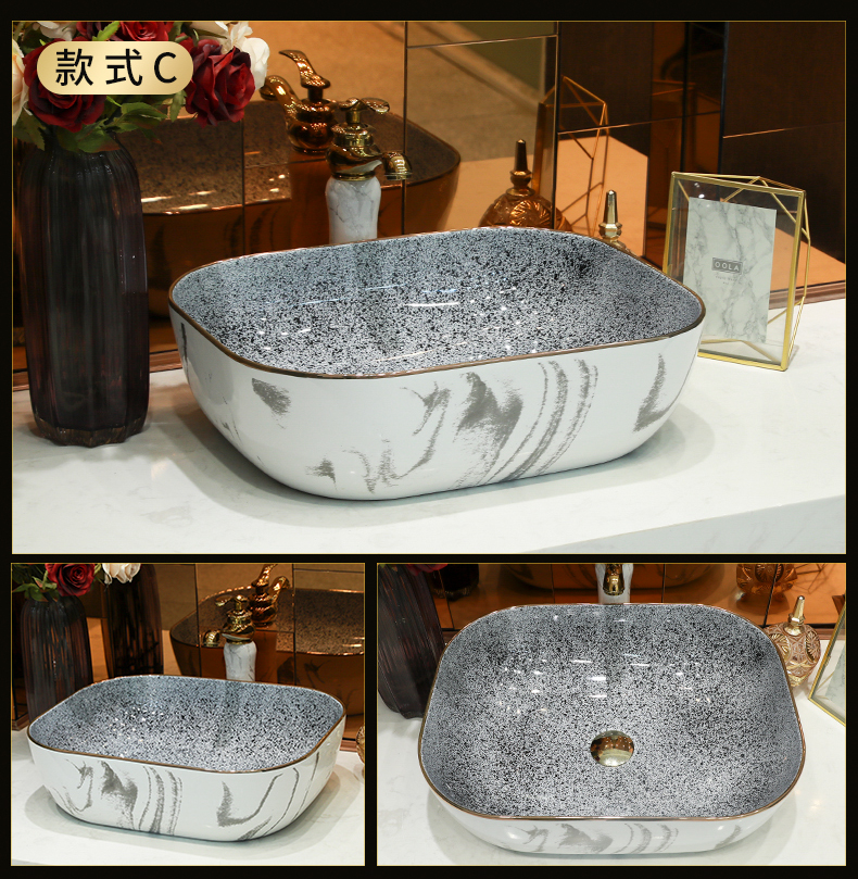 Nordic contracted the stage basin square ceramic lavabo pool household lavatory up phnom penh artistic marble basin