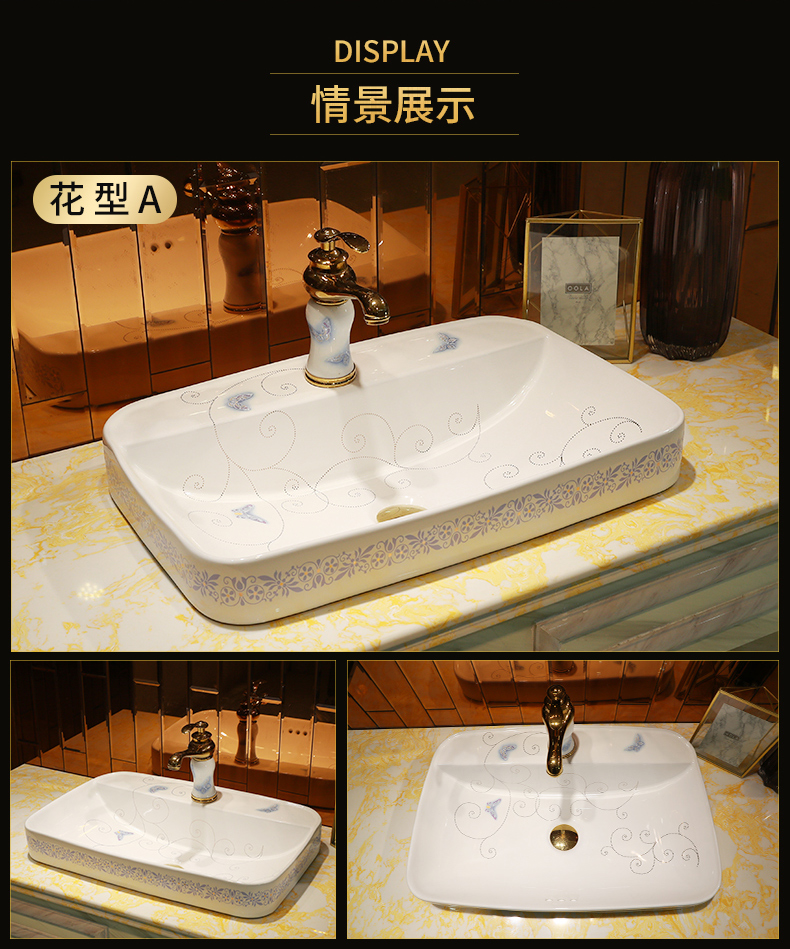 Jingdezhen ceramic half embedded in taichung basin sinks single basin household art basin ou the sink