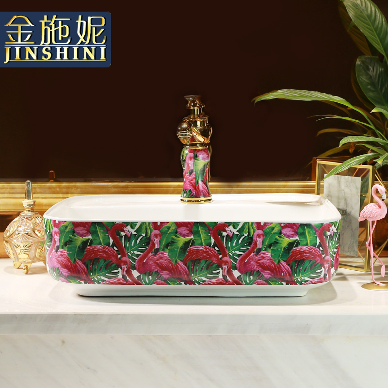 Basin of northern Europe on the ceramic lavabo household square toilet Basin washing a face art restores ancient ways ou for wash Basin