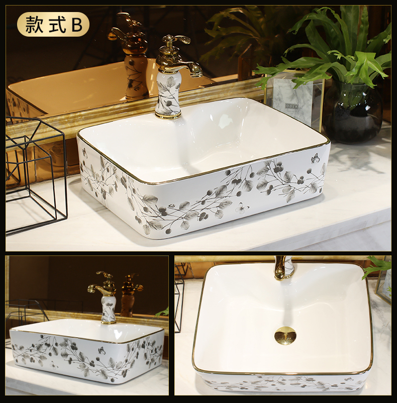 Jingdezhen stage basin sink single basin ceramic art basin basin household lavatory balcony for wash basin