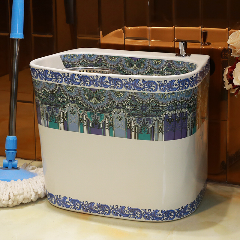 Ceramic wash mop pool blue mop pool mop basin drag palmer mop pool household bathroom floor balcony pool