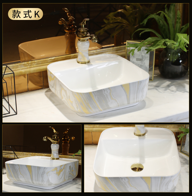 The Abstract on the ceramic basin sink single jingdezhen art basin basin bathroom sinks balcony