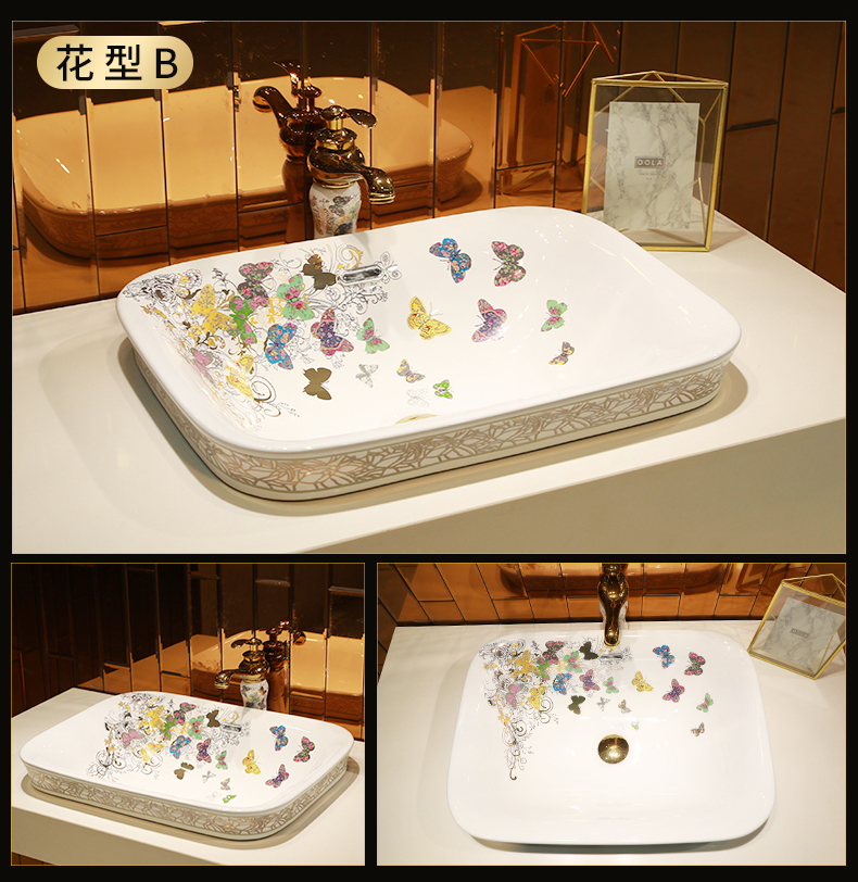 Chinese rural ceramic half embedded in taichung basin sinks single household basin basin sink basin on stage