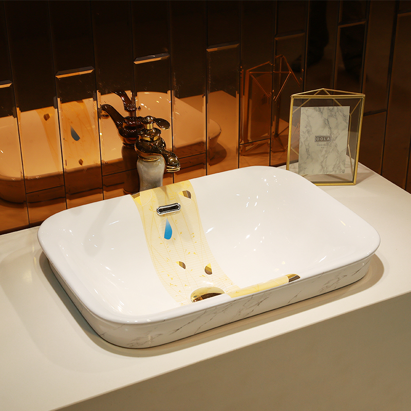 Jingdezhen ceramic half embedded in taichung basin sinks single basin household art stage basin of continental basin on the stage