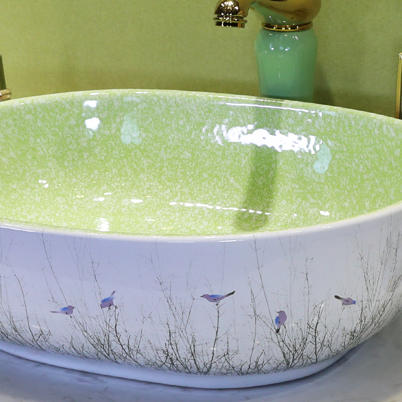 European ceramic stage basin to wash gargle lavabo household oval art basin toilet lavatory basin