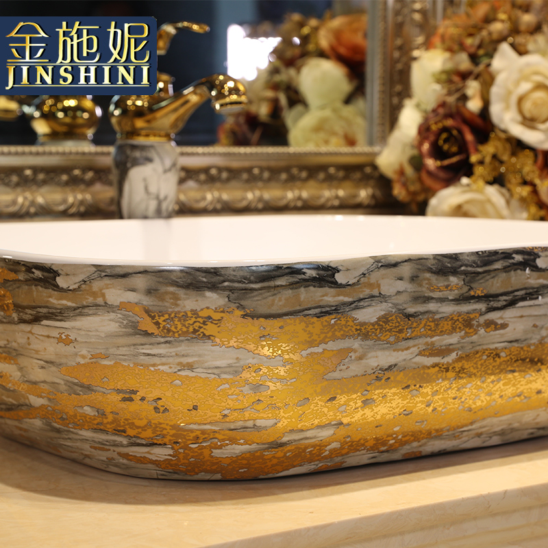 European ceramic stage basin to wash to the lavatory toilet rectangle household art basin was filed to the sink