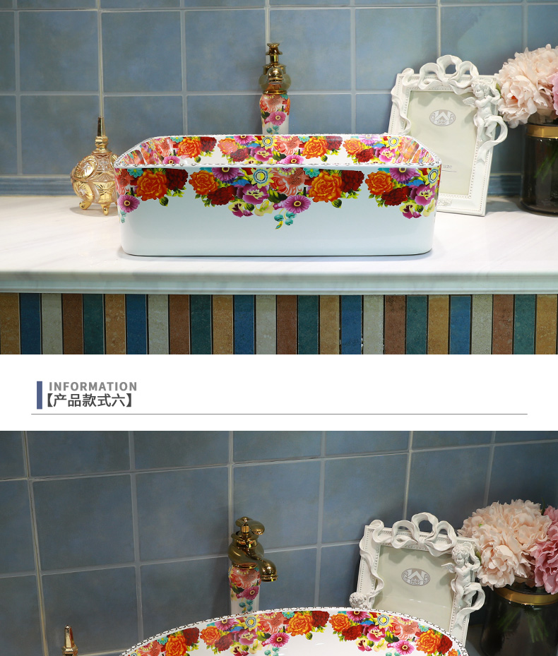 Gold cellnique jingdezhen lavabo stage basin ceramic bathroom sink basin bathroom sinks of the basin that wash a face