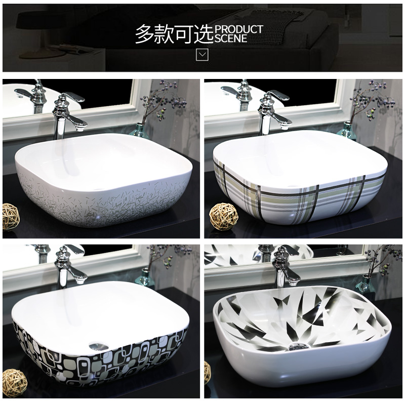 Gold cellnique jingdezhen ceramic stage basin toilet lavabo art basin basin rectangular basin