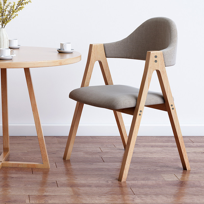 Solid wood chair dining chair home Nordic chair backrest chair coffee leisure modern simple solid wood chair a chair