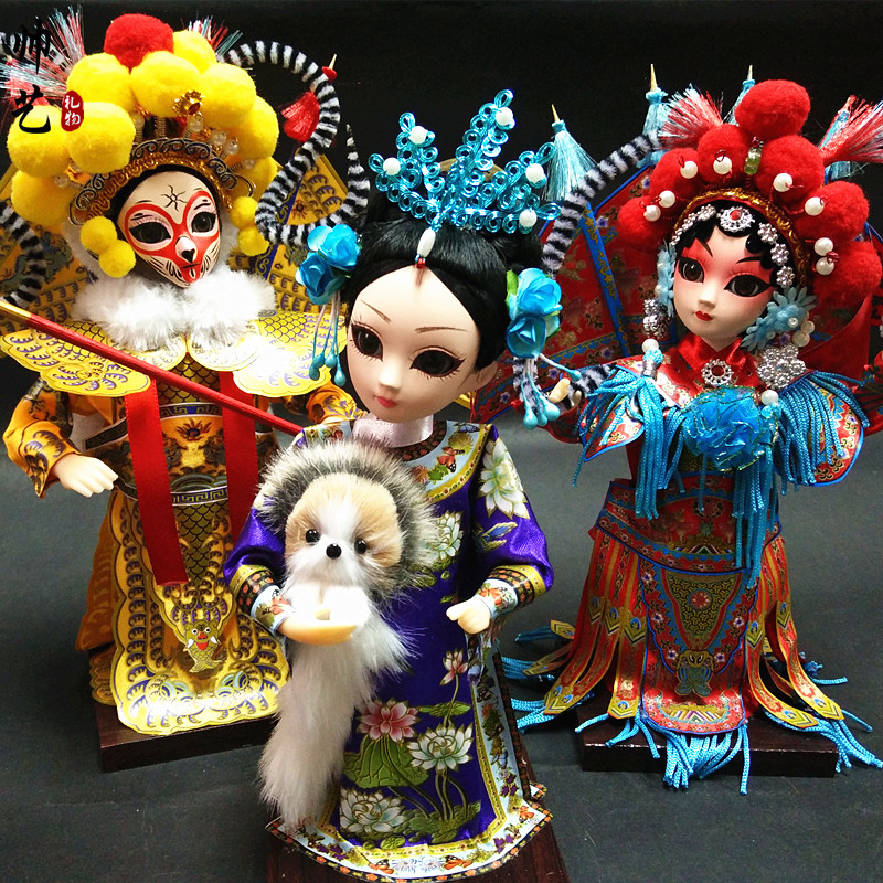 Peking Opera Doll Palace Timed Silk Puppets Occasionally Pendulum Pieces Traditional Chinese Style Foreign Affairs Foreign Gifts Send to Old Foreign