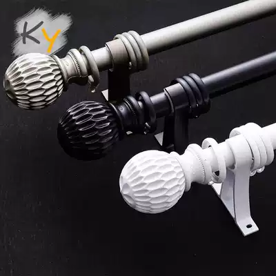 Thickened aluminum alloy curtain rod track mute Roman rod Japanese simple Nordic style single rod double rod top and side mounted