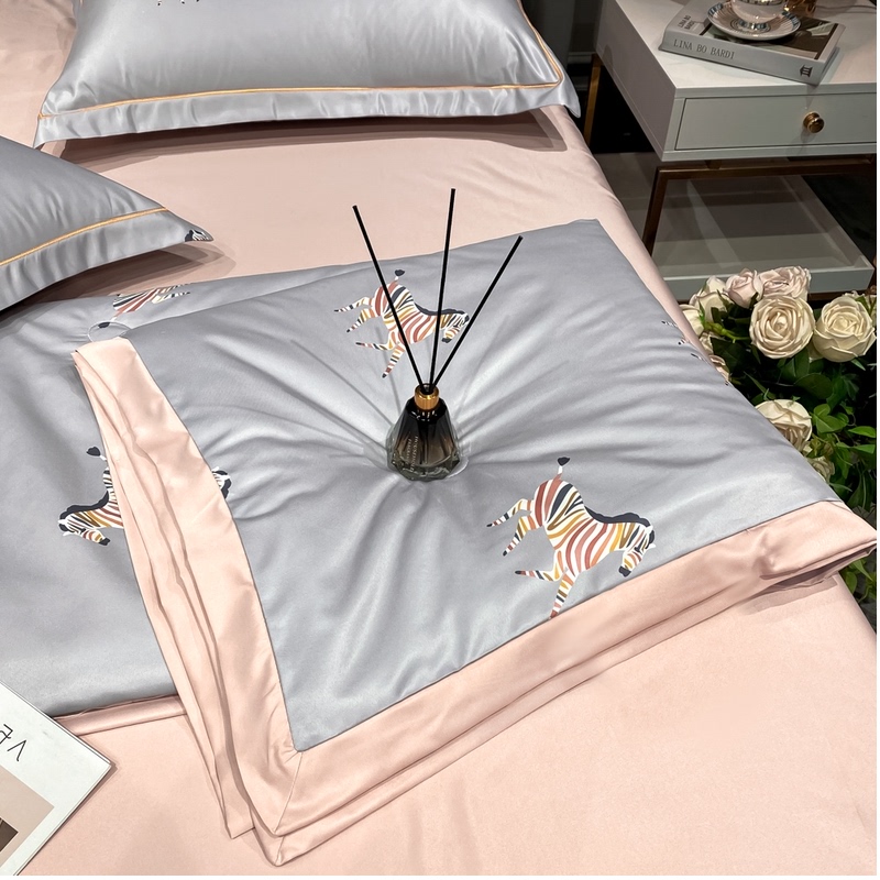 60 ice silk summer cool quilt four-piece double summer washable silk air conditioning quilt Single Tencel thin quilt