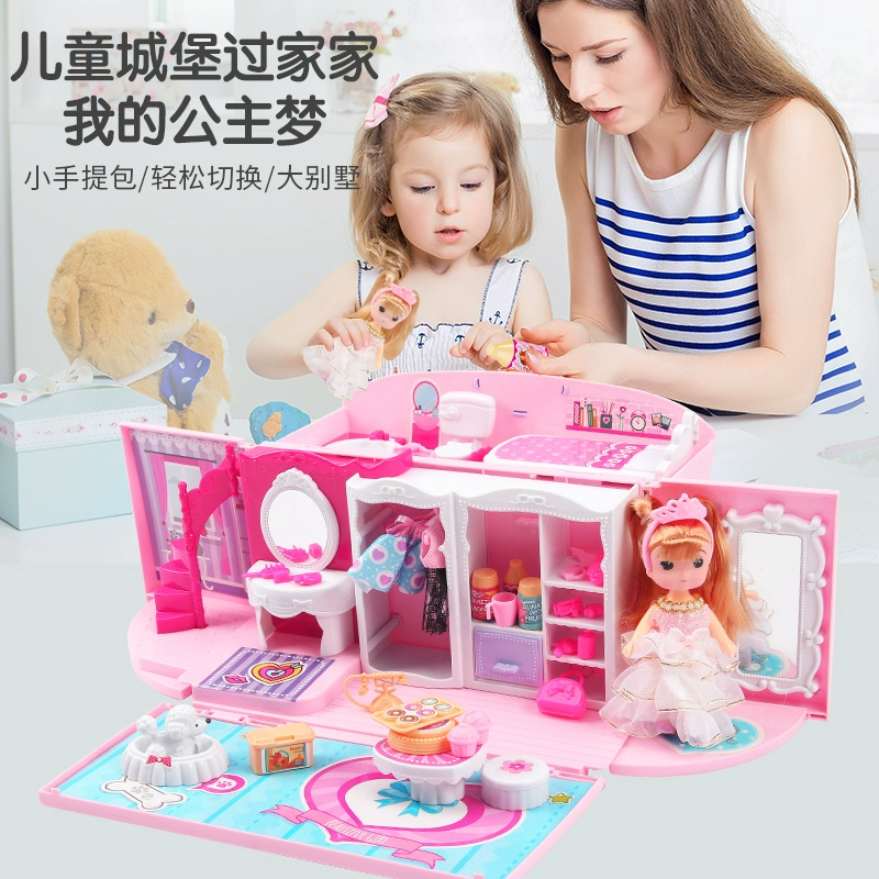 Xiaoling Girl Toy 3-6 Năm 7 Girls Cottage Princess Castle Dollhouse Children Play House Birthday Gift - Đồ chơi gia đình