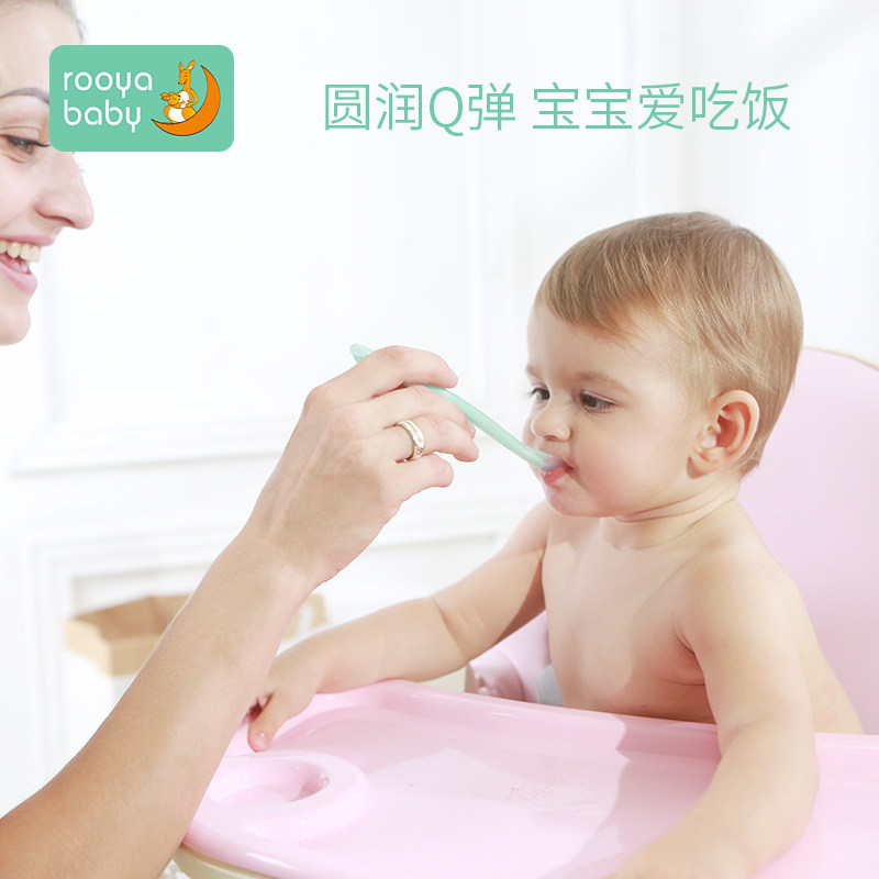 Baby Spoon Baby Silicone Gel Soft Tablespoon Vice Food Big Number Feed Water Spoon Newborn Children Cutlery Portable Bowl Spoonful