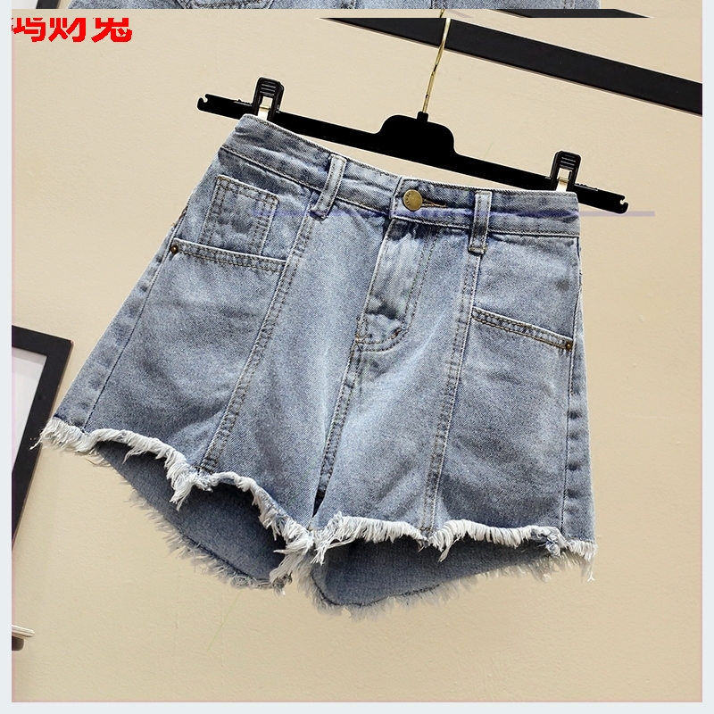 Ba mảnh không khí trung dài áo kẻ sọc áo thun trắng bất thường woolside denim quần short tuổi giảm phù hợp với thủy triều