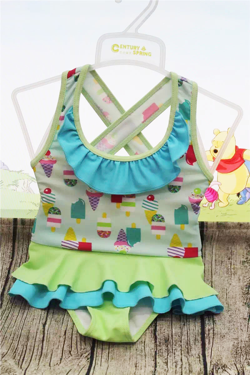 Children's swimsuit girl girl Korea cute skirt swimsuit baby baby one-piece princess ice cream