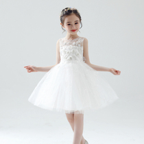 Childrens performance clothes girls princess dress Primary School students white puffy gauze dance dress June 1 girl performance costume
