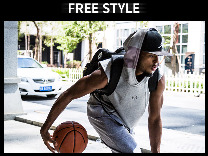 16-year new bóng rổ vest nam casual loose trùm đầu áo len không tay vest giải phóng mặt bằng áo tank top gym nữ