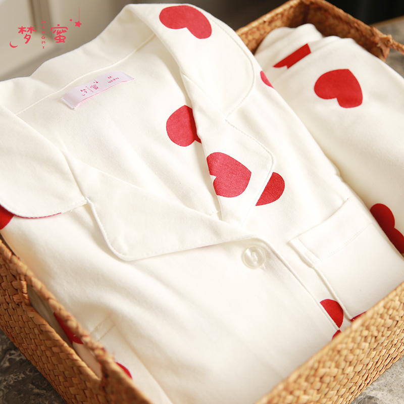 Dream Honey Spring Autumn Lunar Subsuit Pure Cotton Postnatal Breastfeeding Pregnant Woman Pyjamas Woman Fall Maternal Large Size Code Breastfeeding Maternity Suit