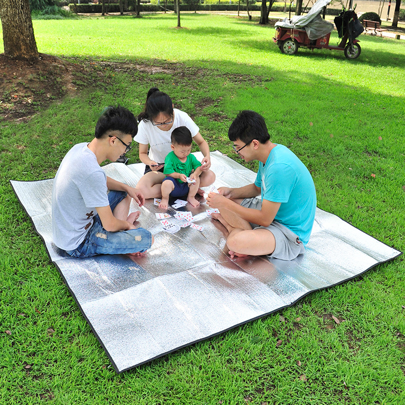 Camping aluminum film moisture-proof mat single-person picnic mat outdoor portable waterproof pad cloth tent picnic field mat