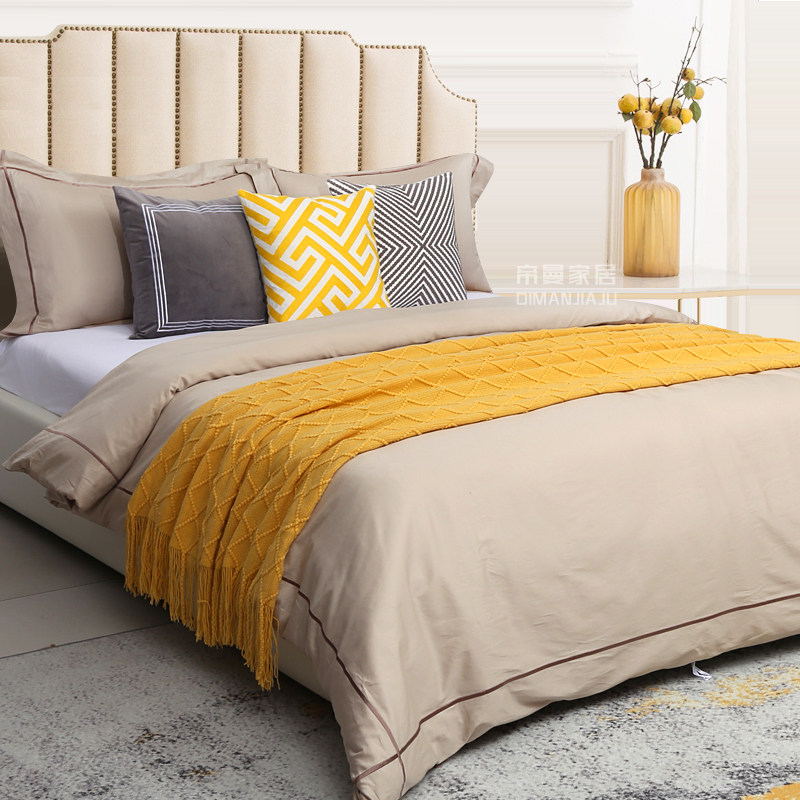 4-piece high-end boys and girls room exhibition room model room for Nordic children's bedding cartoon modern beds