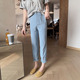 Phóng đại Lady 2019 Summer mới cao eo Heights Straight Pants Nine-Point Loose-fitting Slim Suit quần Mang nữ