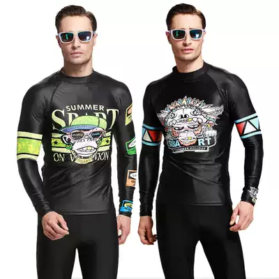 Shark Buttersuit Men and women couples two-piece long sleeve sunscreen swimsuit snorkeling surf suit jellyfish suit wetsuit