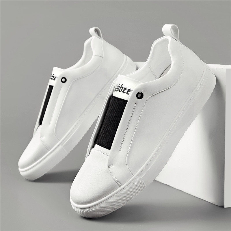 Little leather white shoes men low - gang 2023 new spring lazy shoes with no white slap shoes