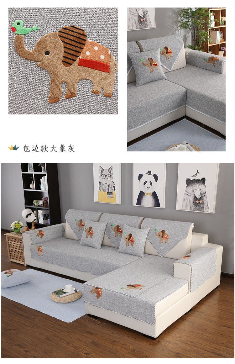 Sofa sofa Bắc Âu bốn mùa phổ quát đơn giản hiện đại châu Âu cotton lanh sofa bìa khăn đệm mùa đông đặc biệt - Ghế đệm / đệm Sofa nệm để ghế gỗ