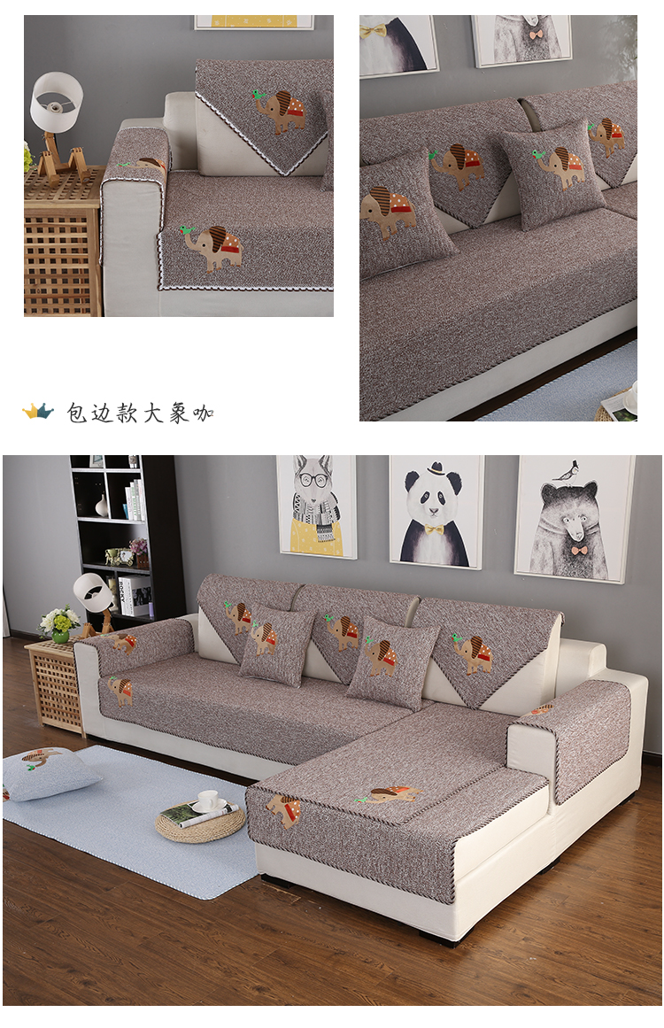 Sofa sofa Bắc Âu bốn mùa phổ quát đơn giản hiện đại châu Âu cotton lanh sofa bìa khăn đệm mùa đông đặc biệt - Ghế đệm / đệm Sofa nệm để ghế gỗ