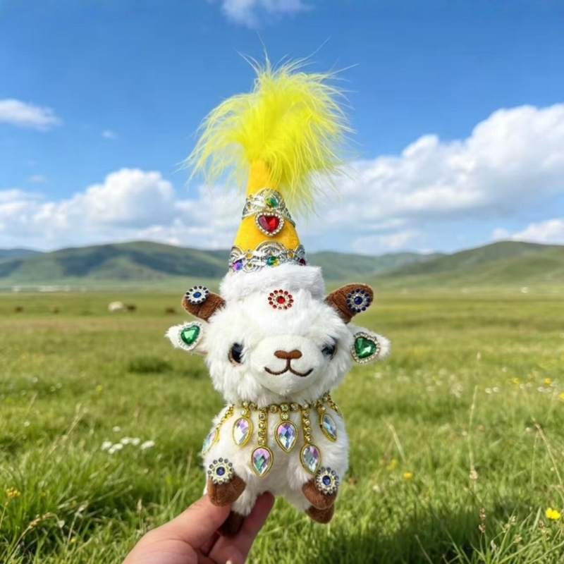 Xinjiang Little Sheep Plush Toy Internet Celebrity Cultural Creative Souvenir Gift Pendant DIY Wealthy Little Sheep Plush Keychain