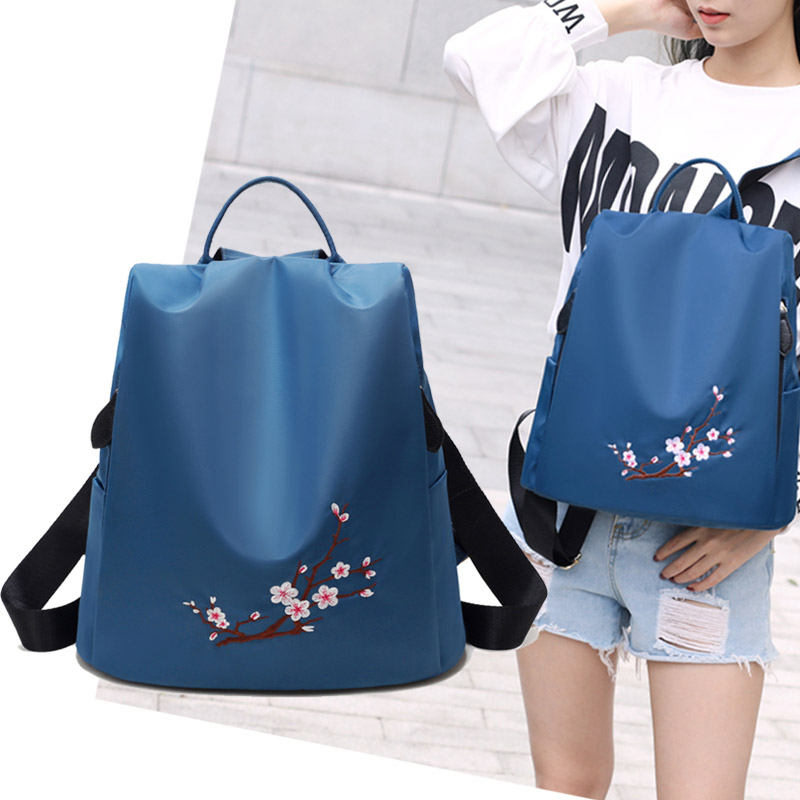 Double Shoulder Bag Women 2022 New Fashion Han Edition 100 Hitch Oxford Cloth Student School Bag Leisure Theft Protection Travel Bag Tide