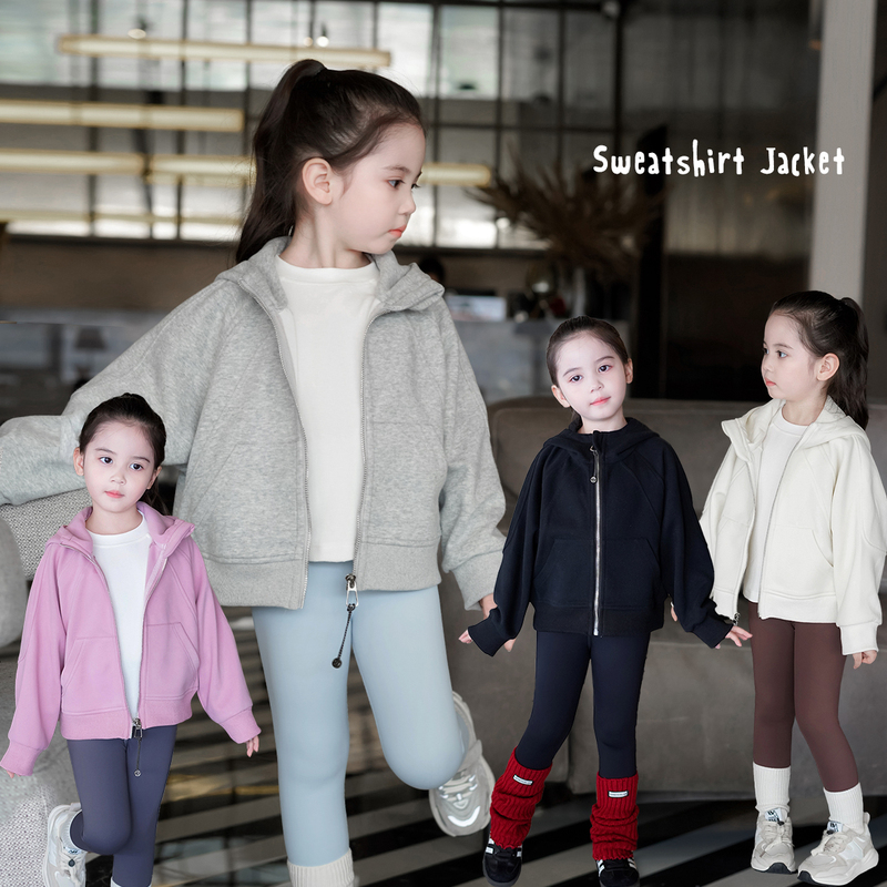 Anniegirl's New Autum Style Casual and Comfortable Hooded Sweatshirt Jacket for Girls, Versatile and Fashionable Zipper Hoodie