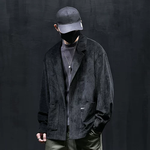 Вельветовый осенний костюм для отдыха, куртка, оверсайз, большой размер